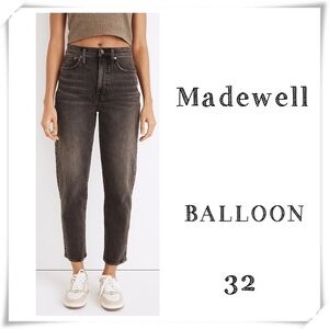 MADEWELL Balloon High Rise Jeans in Brunswick Wash Black Style ND531